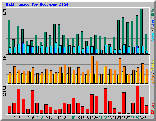 Daily usage for December 2024