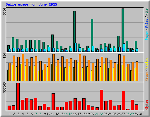 Daily usage for June 2025