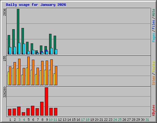 Daily usage for January 2026