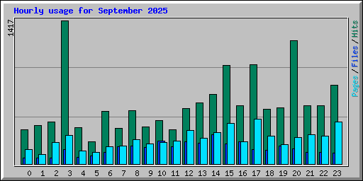 Hourly usage for September 2025