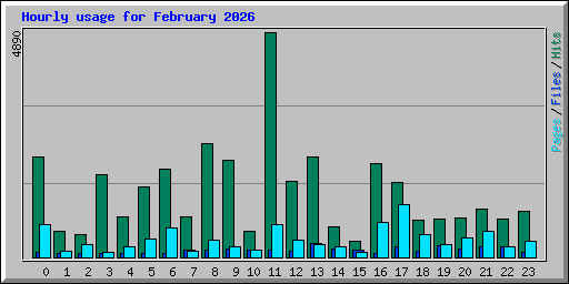 Hourly usage for February 2026